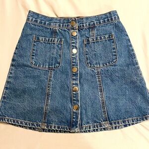 Jeans button down skirt